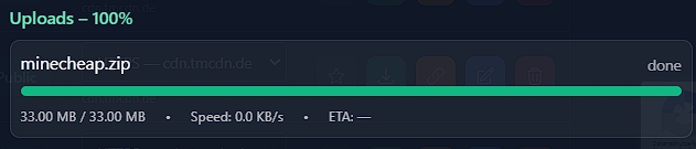 Upload queue and progress