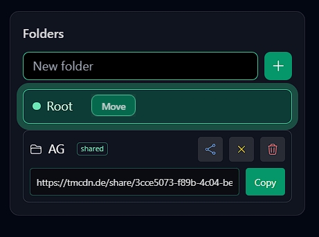 Folders and drag targets